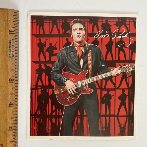 Elvis Red Guitar Collectible Candle Postcard Only Presley Enterprises Vintage - Picture 5 of 6